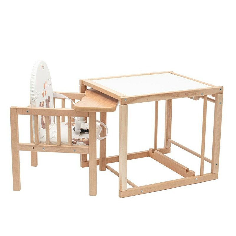 New Baby Scaun de masa 2 in 1 din lemn Victory Natur