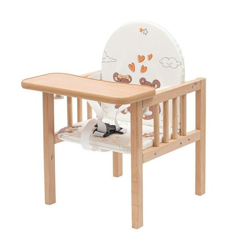 New Baby Scaun de masa 2 in 1 din lemn Victory Natur