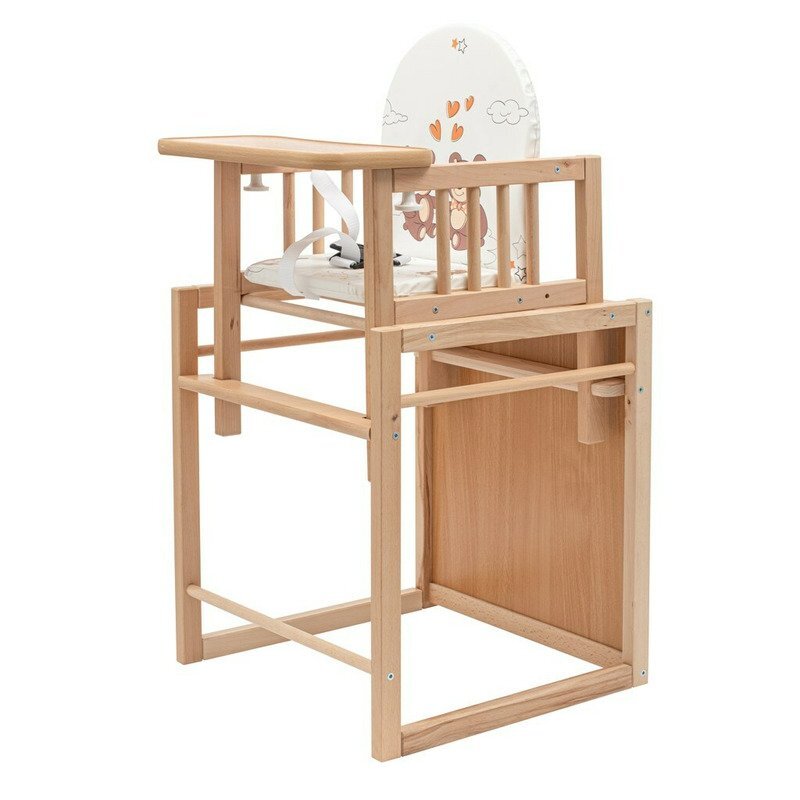 New Baby Scaun de masa 2 in 1 din lemn Victory Natur