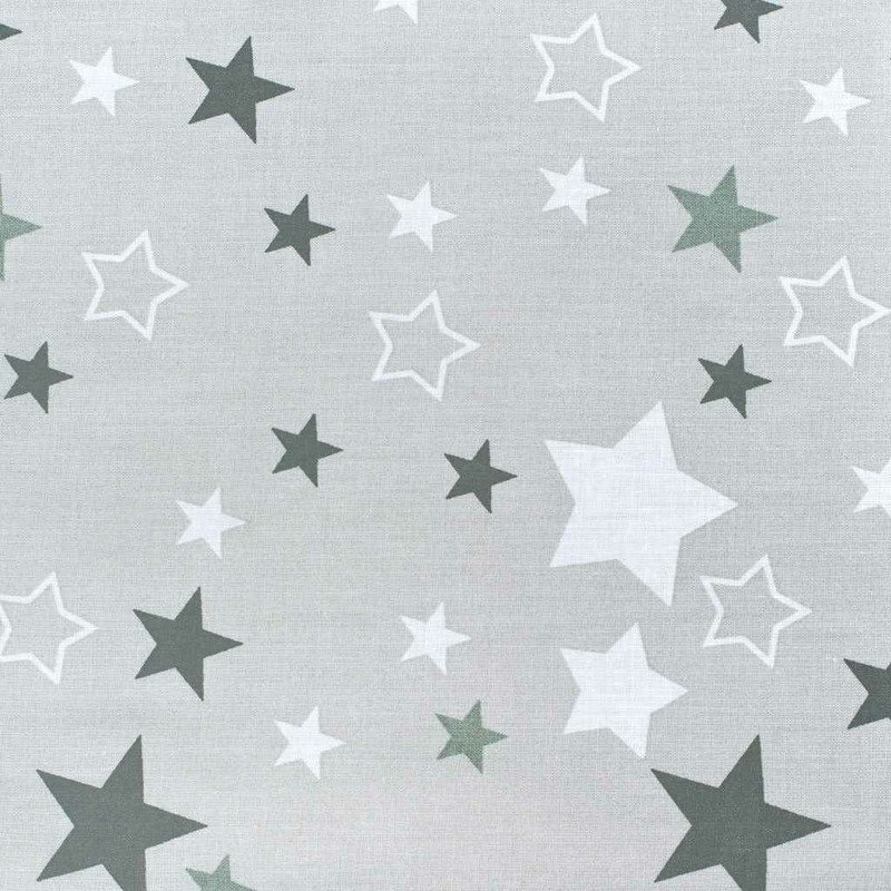 New Baby Set 3 piese Baby Nest cu paturica si pernuta WhiteGrey stars