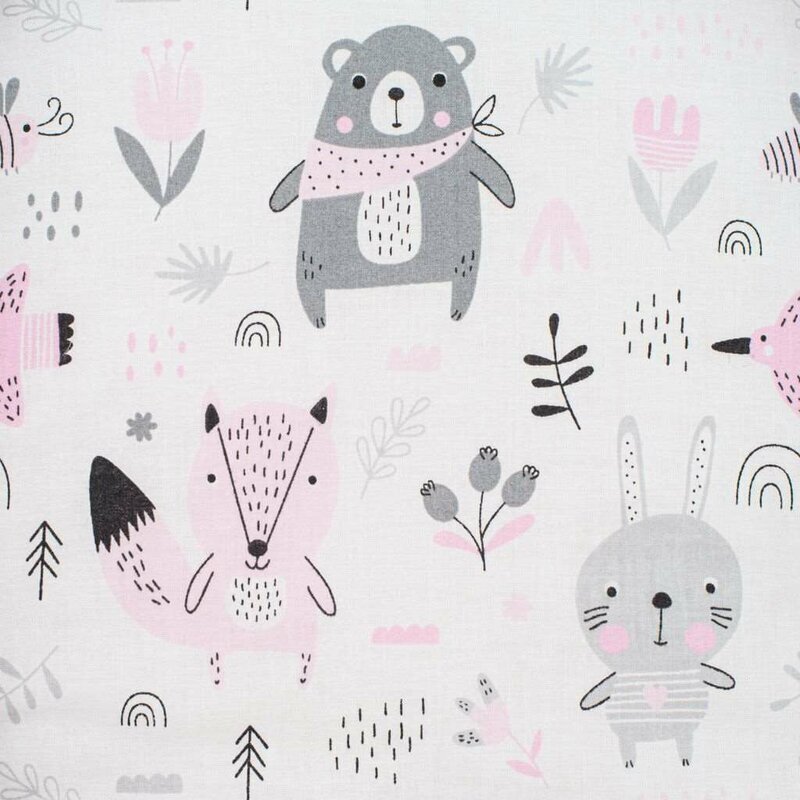 New Baby Set 3 piese Luxury Baby Nest cu paturica si pernuta in forma de inima Minky Bears Pink