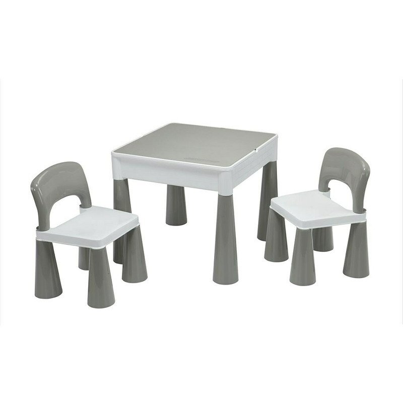 New Baby Set masuta si doua scaune cu parte reversibila Lego Duplo greywhite