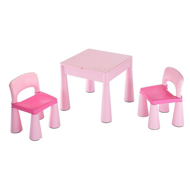 New Baby Set masuta si doua scaune cu parte reversibila Lego Duplo pink