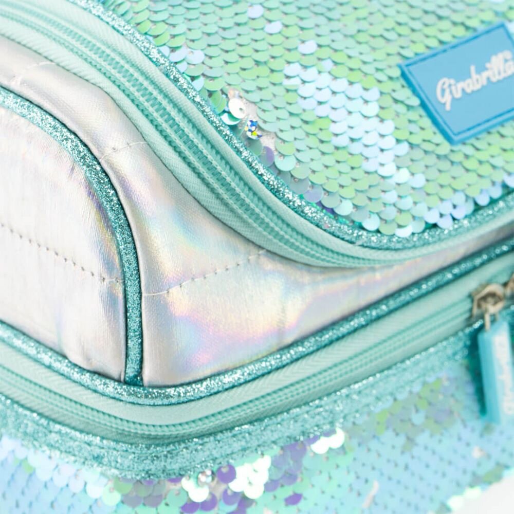 Nice Cutie termica matlasata cu paiete reversibile si interior impermeabil Lunch box Girabrilla Tiffany