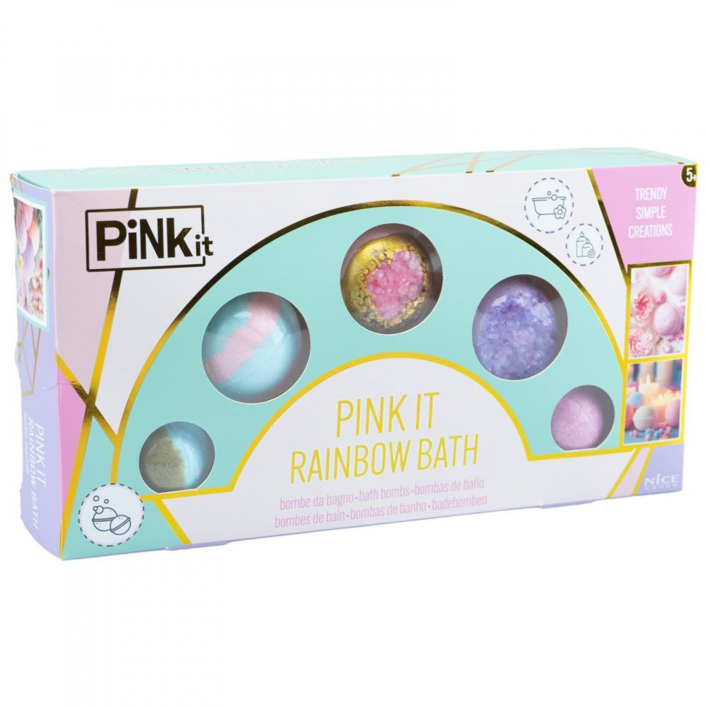 Nice Set 5 bombe de baie curcubeu pink it