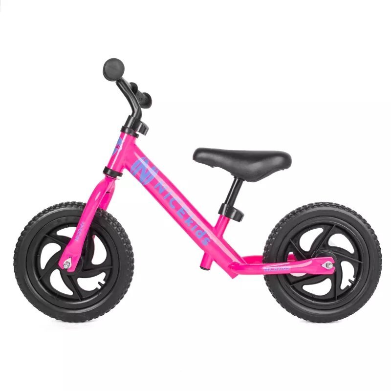 NICEkids Bicicleta fara pedale Nice Kids Pink 12 inch roti din spuma eva greutate redusa scaun si ghidon reglabile pe inaltime roti cu rulmenti
