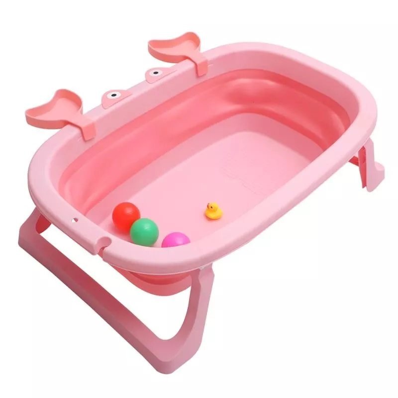 NICEkids Cadita pliabila cu picioare antiderapante Pink Crab