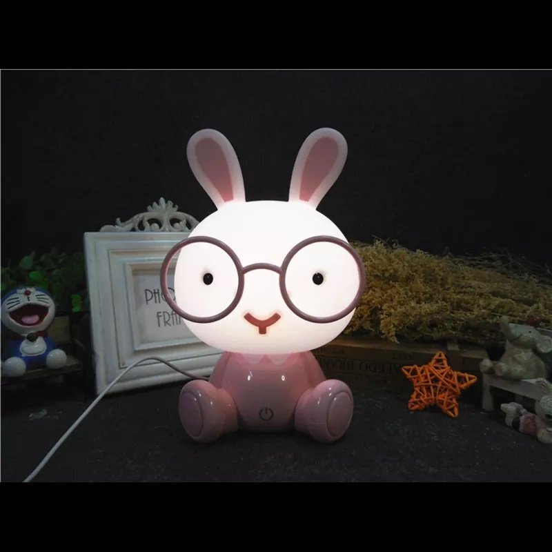 NICEkids Lampa de veghe pentru copii Iepuras Pink 23 cm