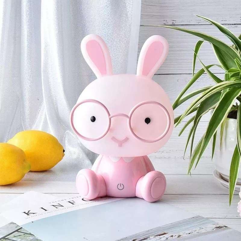 NICEkids Lampa de veghe pentru copii Iepuras Pink 23 cm