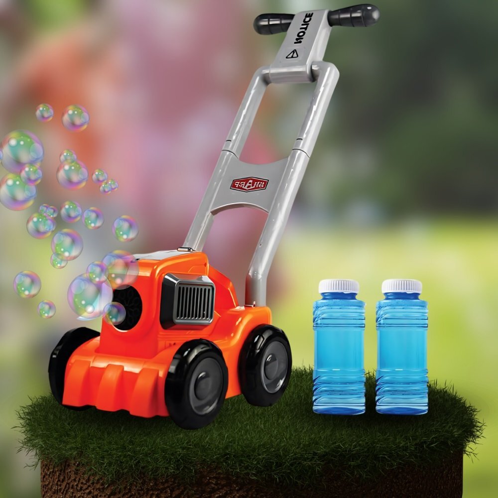 NICEkids Masina de tuns iarba cu baloane de sapun si rezerve Orange
