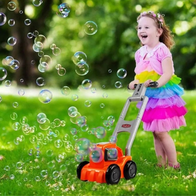 NICEkids Masina de tuns iarba cu baloane de sapun si rezerve Orange