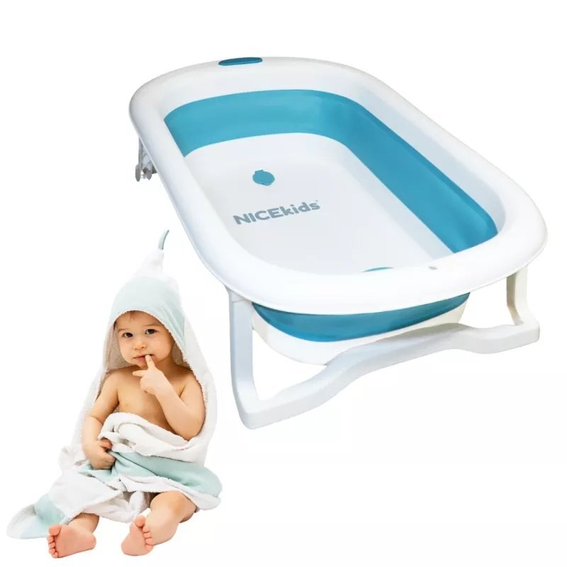 NICEkids Set Cadita pliabila cu Hamac inclus Blue