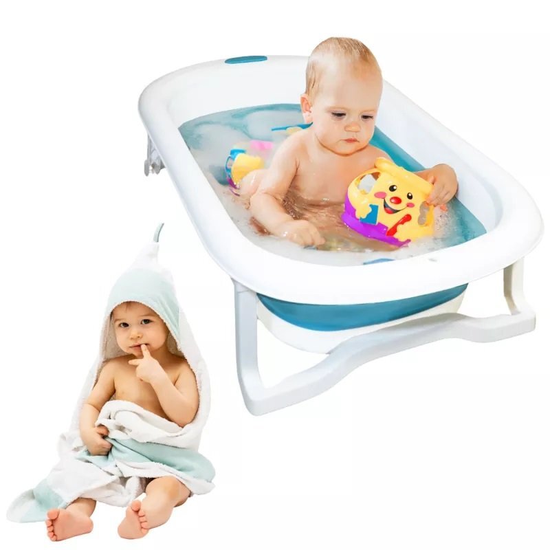 NICEkids Set Cadita pliabila cu Hamac inclus Blue