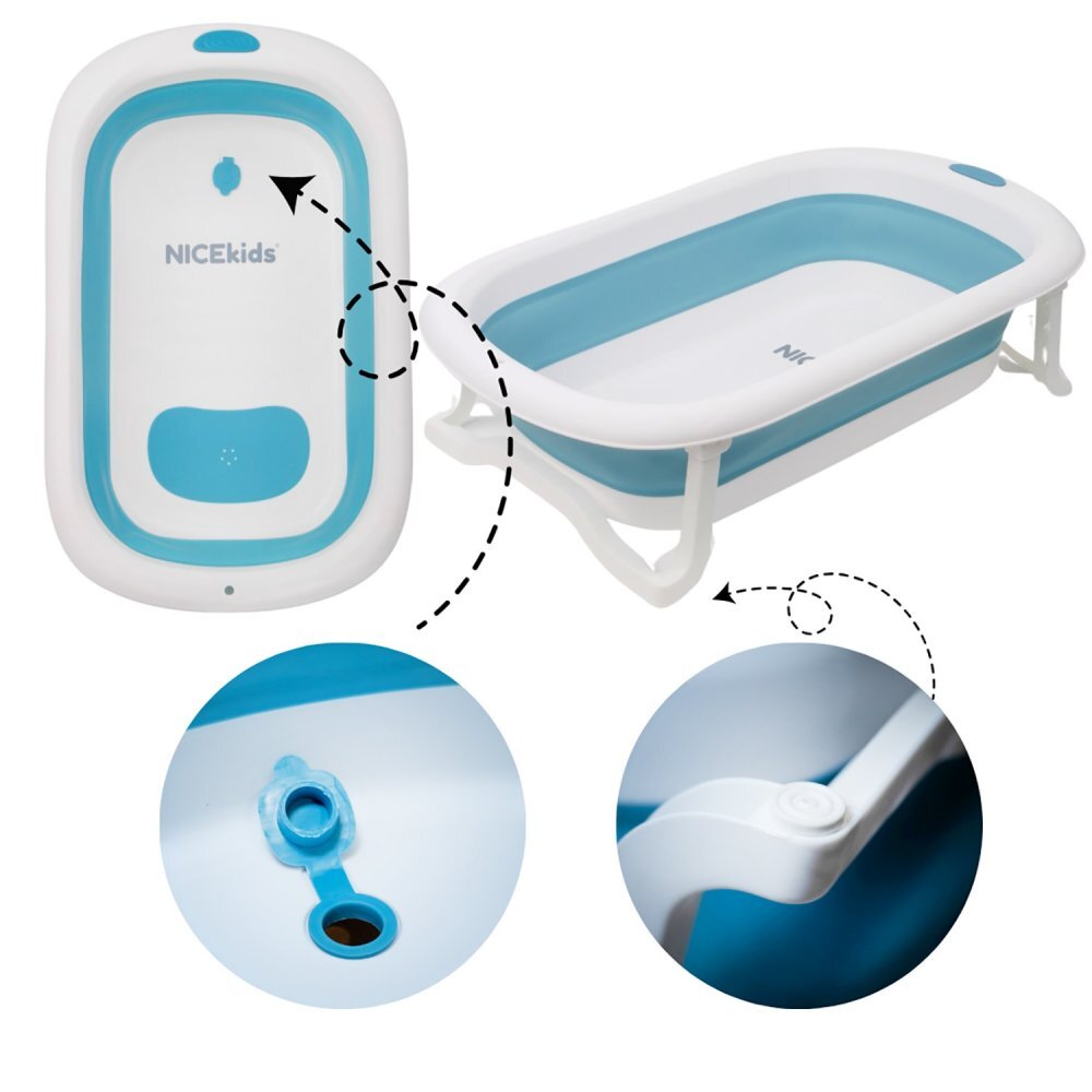NICEkids Set Cadita pliabila cu Hamac inclus Blue