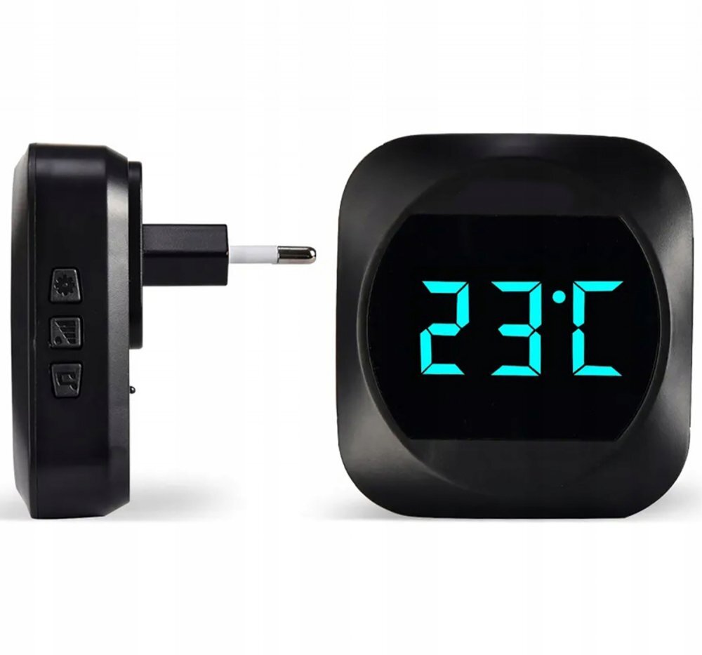 NICEkids Sonerie Wireless cu Termometru raza actiune 200m Negru