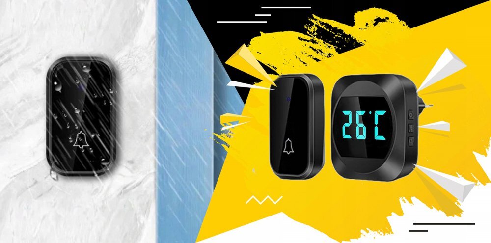 NICEkids Sonerie Wireless cu Termometru raza actiune 200m Negru