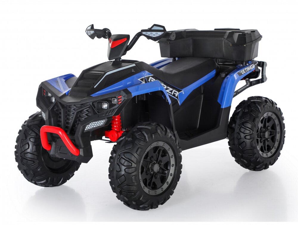 Nichiduta Atv electric copii Ultimate Race Blue 12Vroti eva2 motoareportbagaj cu capacfaruri ledfunctie swing si slow startamortizor cu arc pe spate