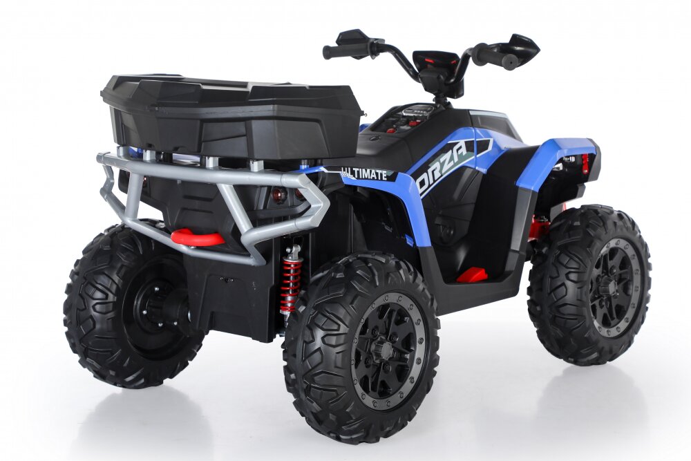 Nichiduta Atv electric copii Ultimate Race Blue 12Vroti eva2 motoareportbagaj cu capacfaruri ledfunctie swing si slow startamortizor cu arc pe spate