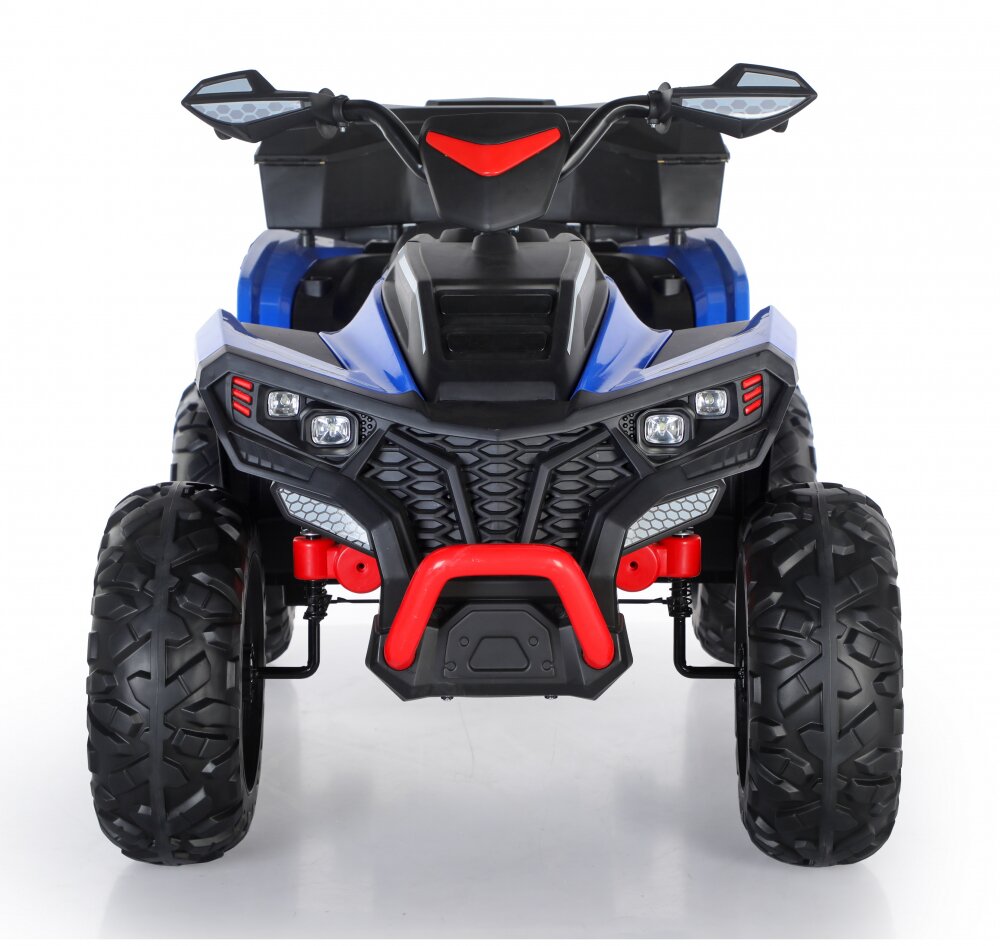 Nichiduta Atv electric copii Ultimate Race Blue 12Vroti eva2 motoareportbagaj cu capacfaruri ledfunctie swing si slow startamortizor cu arc pe spate