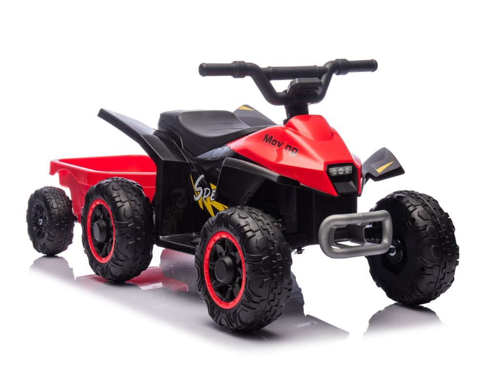 Nichiduta Atv electric cu remorca Mooving Speed Red roti rezistente remorca detasabila acumulator 6V4.5Ah motor 35w suport picioare