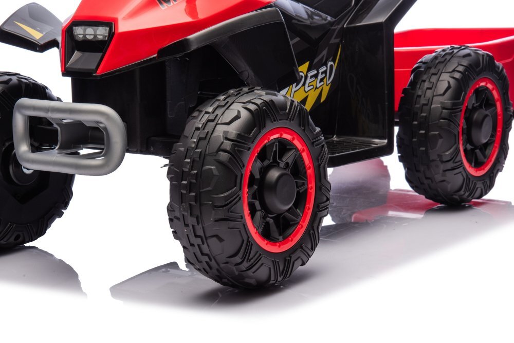 Nichiduta Atv electric cu remorca Mooving Speed Red roti rezistente remorca detasabila acumulator 6V4.5Ah motor 35w suport picioare