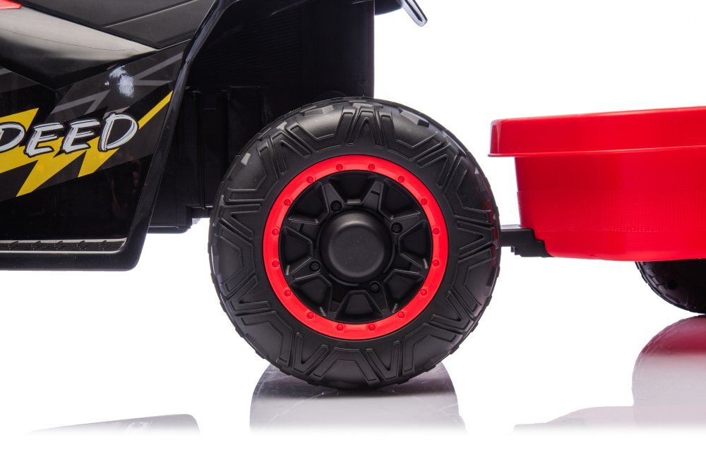 Nichiduta Atv electric cu remorca Mooving Speed Red roti rezistente remorca detasabila acumulator 6V4.5Ah motor 35w suport picioare