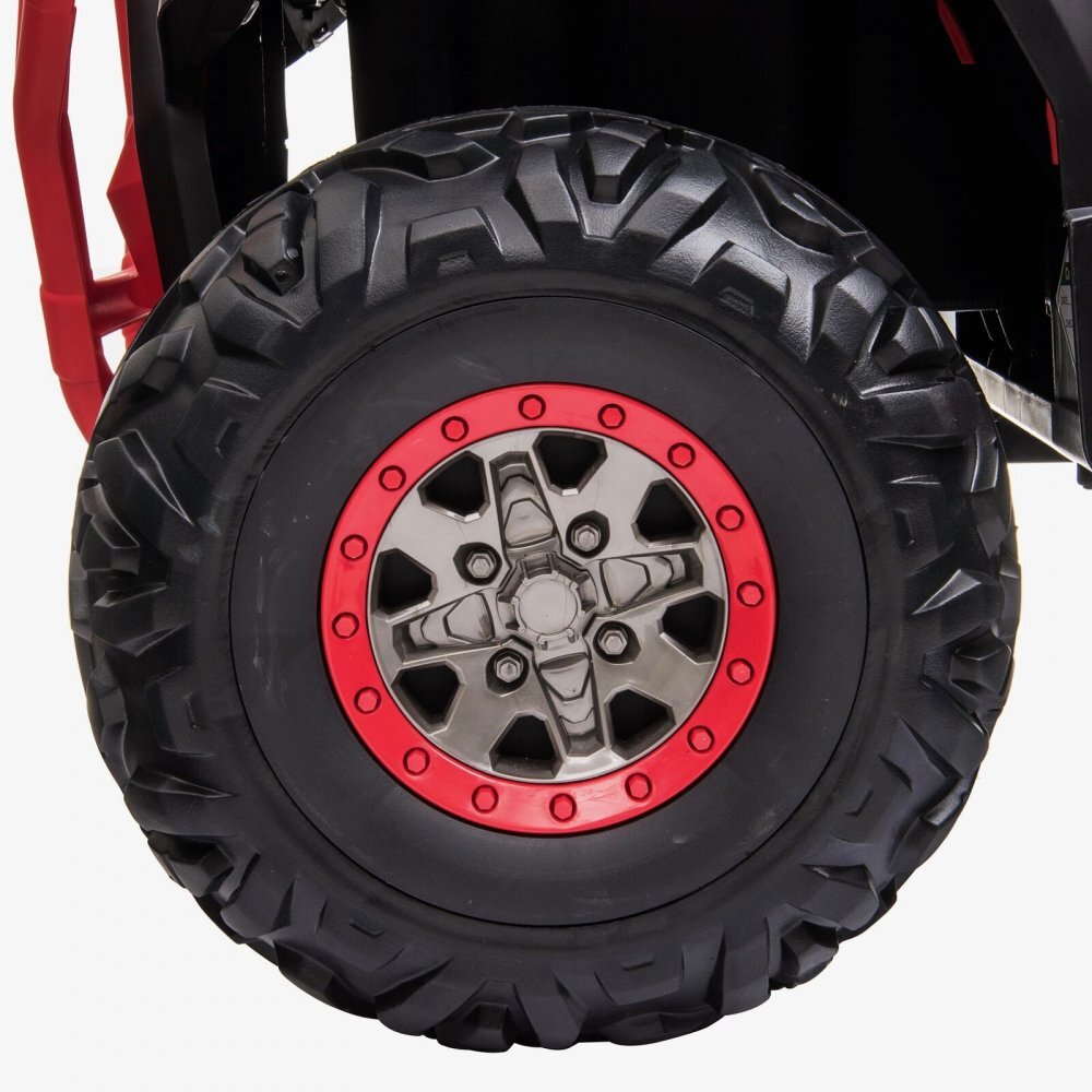 Nichiduta Atv electric pentru copii Desert 90W Black Acumulator 12V 7Ah Telecomanda 2.4G Roti din cauciuc EVA Pornire la buton Unitate audio cu muzica si display SuspensiiSpatar inalt