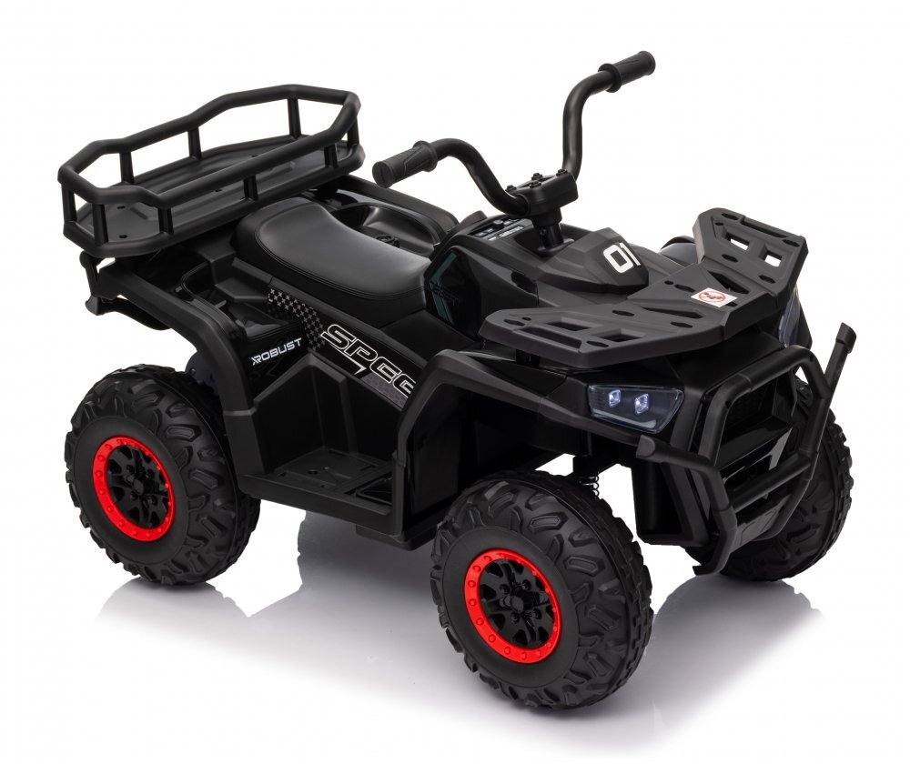 Nichiduta Atv electric pentru copii Desert XRobust 4x4 Speed Black cu telecomanda4 motoare acumulator 24V 4.5Ahsuport picioareefecte sonorefaruri cu lumini LEDpornire la buton pedala acceleratie