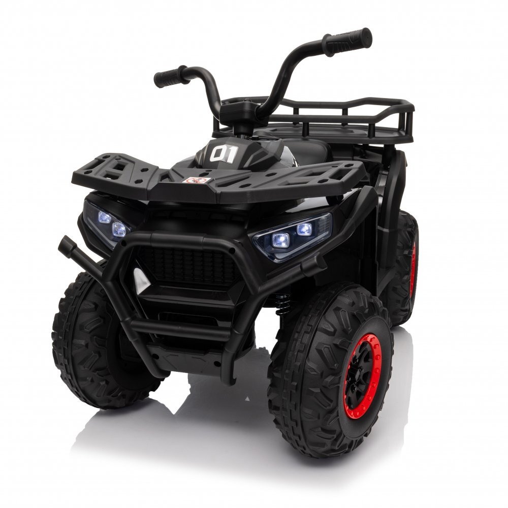 Nichiduta Atv electric pentru copii Desert XRobust 4x4 Speed Black cu telecomanda4 motoare acumulator 24V 4.5Ahsuport picioareefecte sonorefaruri cu lumini LEDpornire la buton pedala acceleratie