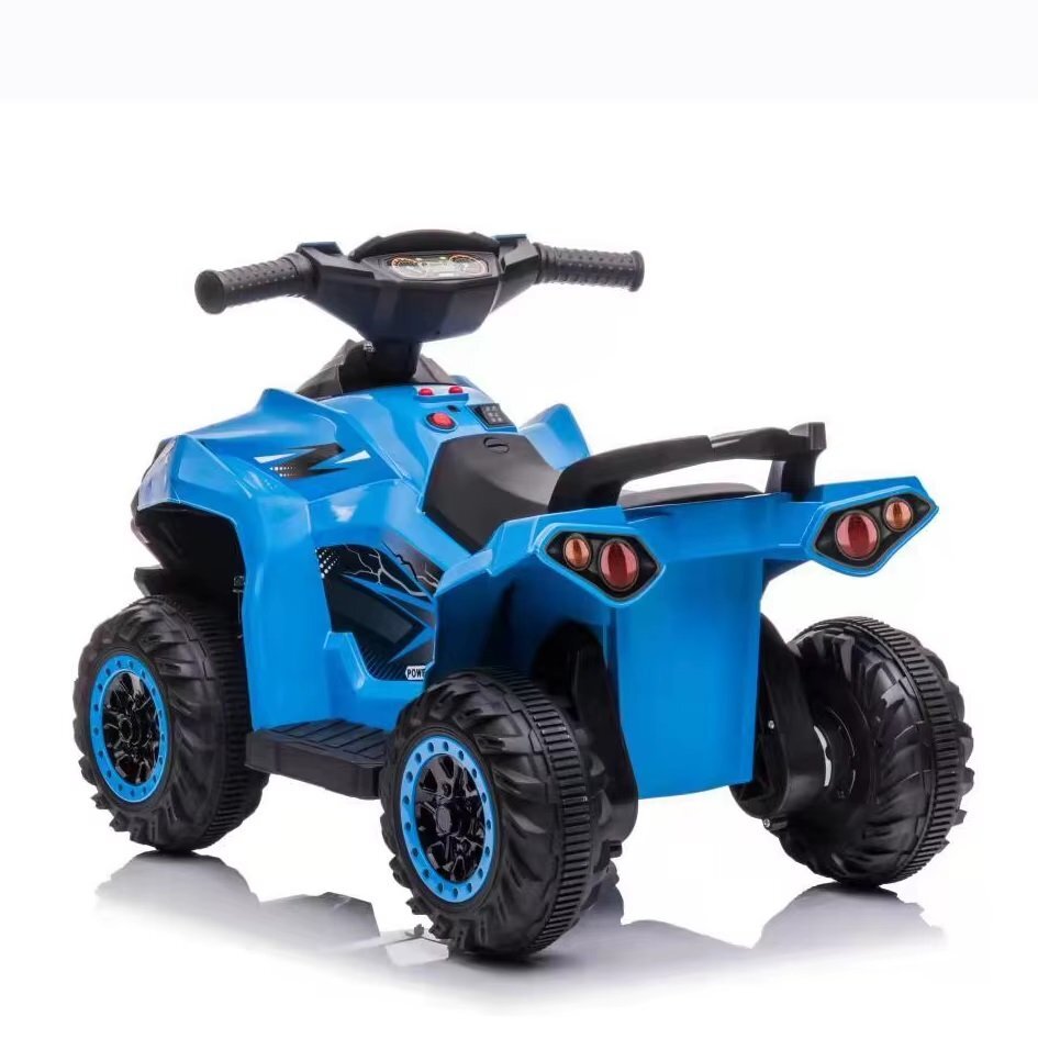 Nichiduta Atv electric pentru copii Power X Speed Blue2 motoare acumulator 12V 4.5Ahroti rezistentesuport picioare manere ergonomiceefecte sonorefaruri cu lumini ledpornire la butonpedala acceleratie