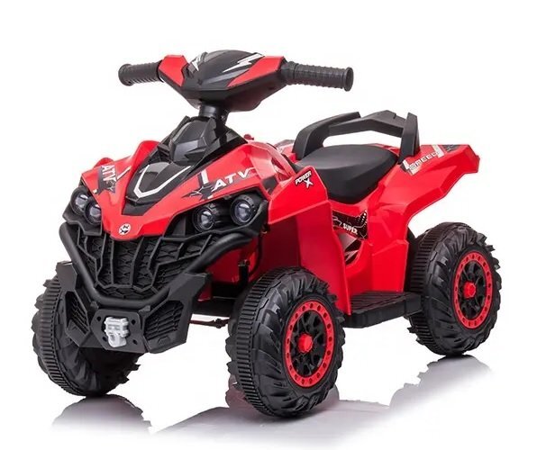 Nichiduta Atv electric pentru copii Power X Speed Red2 motoare acumulator 12V 4.5Ahroti rezistentesuport picioare manere ergonomiceefecte sonorefaruri cu lumini ledpornire la butonpedala acceleratie