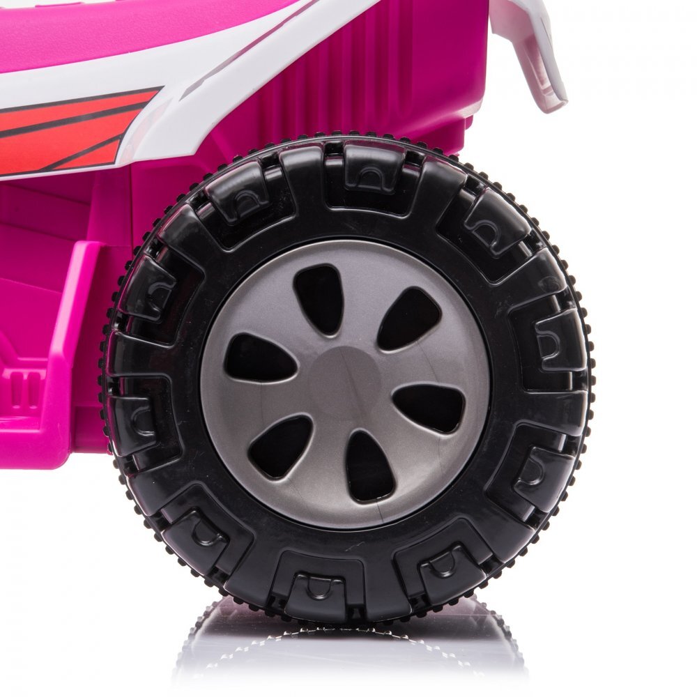 Nichiduta Atv electric pentru copii Ready Go PinkWhite 35W Acumulator 6V 4.5Ah Pornire la butonSezut ergonomic Suport picioare