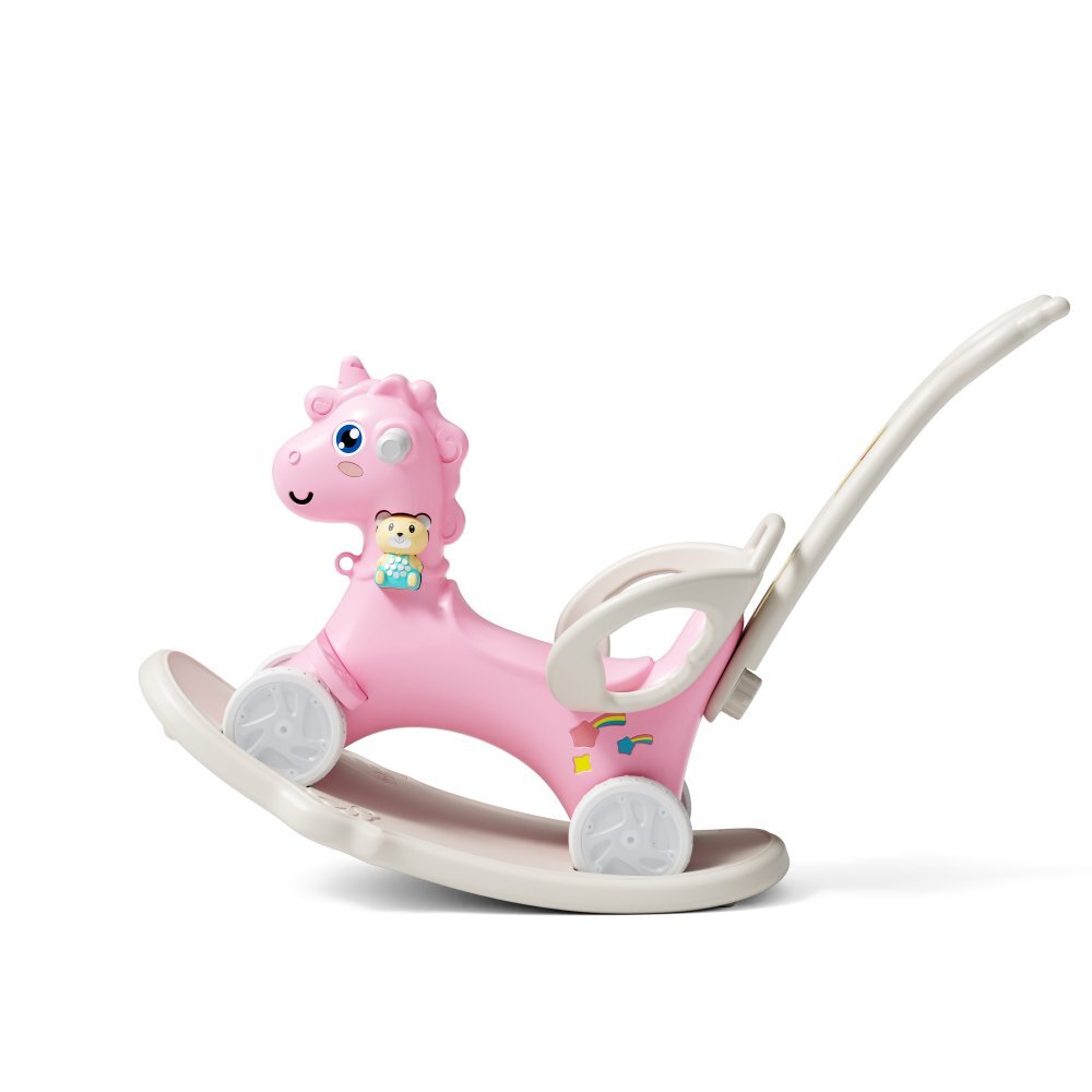 Nichiduta Balansoar 3 in 1 cu maner parental Unicorn Pink