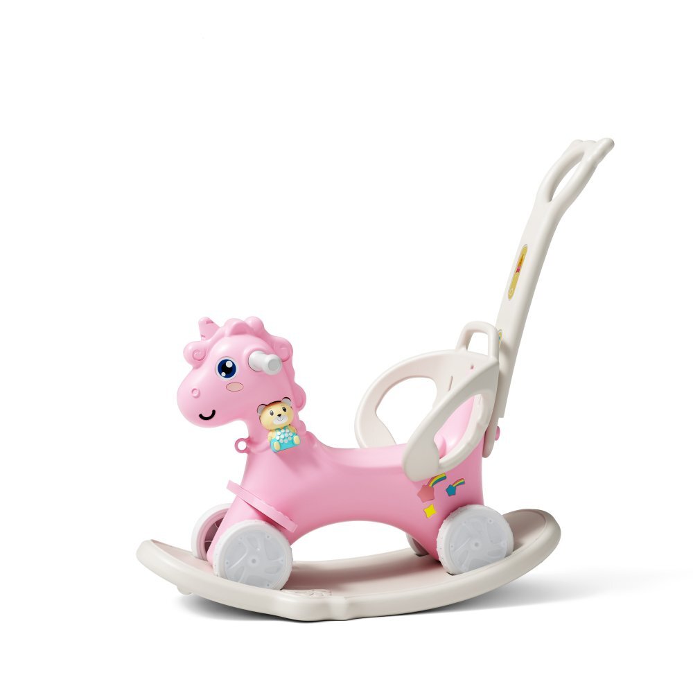 Nichiduta Balansoar 3 in 1 cu maner parental Unicorn Pink