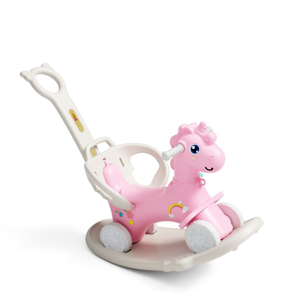 Nichiduta Balansoar 3 in 1 cu maner parental Unicorn Pink