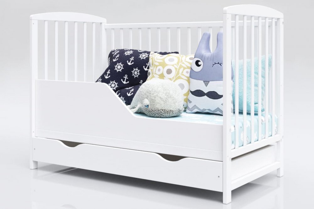 Nichiduta Bariera de protectie pentru patut din lemn 120x60 cm Alb