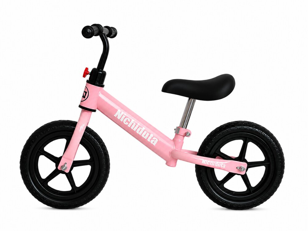 Nichiduta Bicicleta de echilibru pentru copii Pink Dream Roz Pastel cadru rezistent din otel sezut reglabil pe verticala roti de 12 inch din spuma EVA