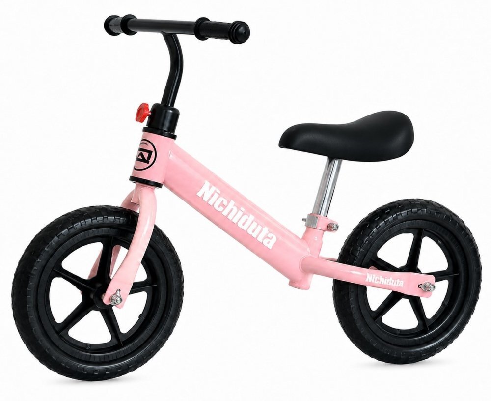 Nichiduta Bicicleta de echilibru pentru copii Pink Dream Roz Pastel cadru rezistent din otel sezut reglabil pe verticala roti de 12 inch din spuma EVA