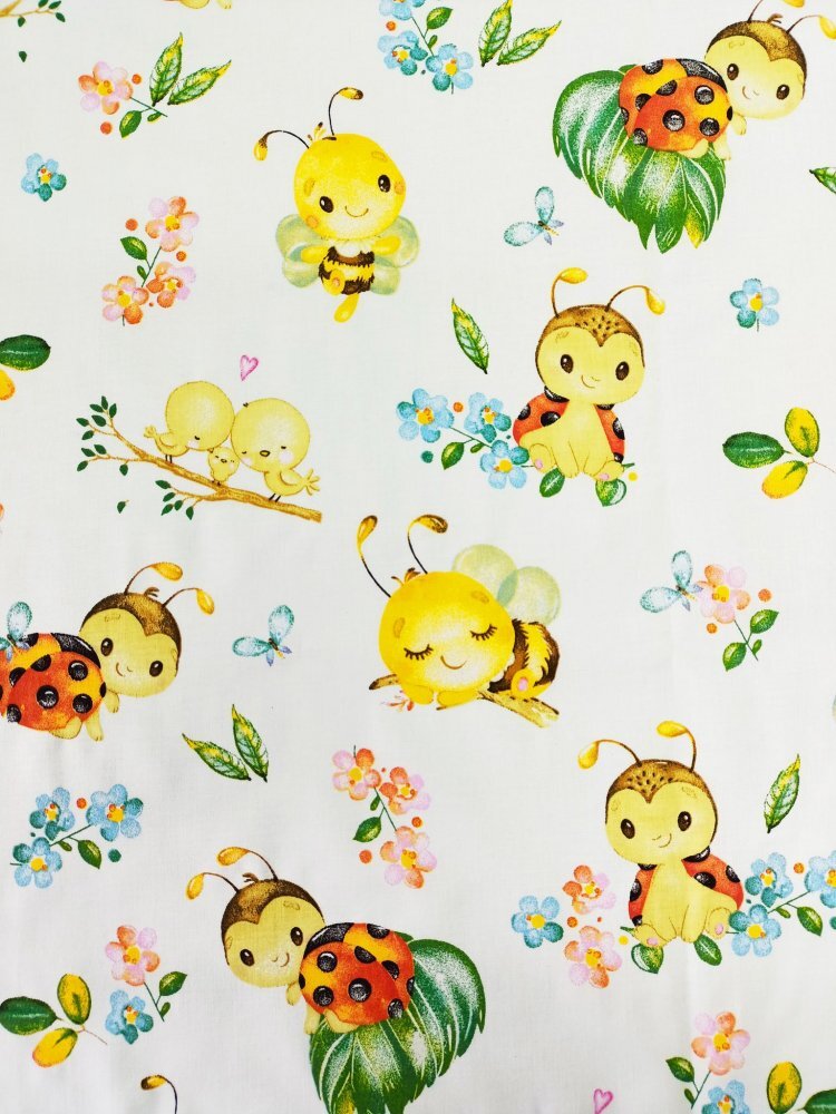 Nichiduta Cearceaf din bumbac cu elastic 120 x 60 cm Buburuza