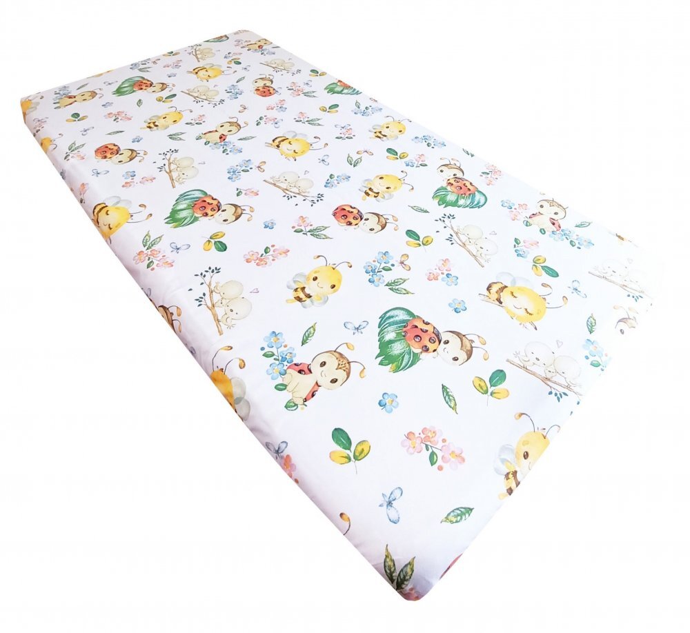 Nichiduta Cearceaf din bumbac cu elastic 120 x 60 cm Buburuza