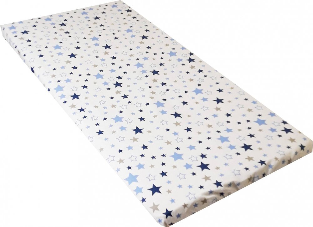 Nichiduta Cearceaf din bumbac cu elastic 120x60 cm Blue Stars