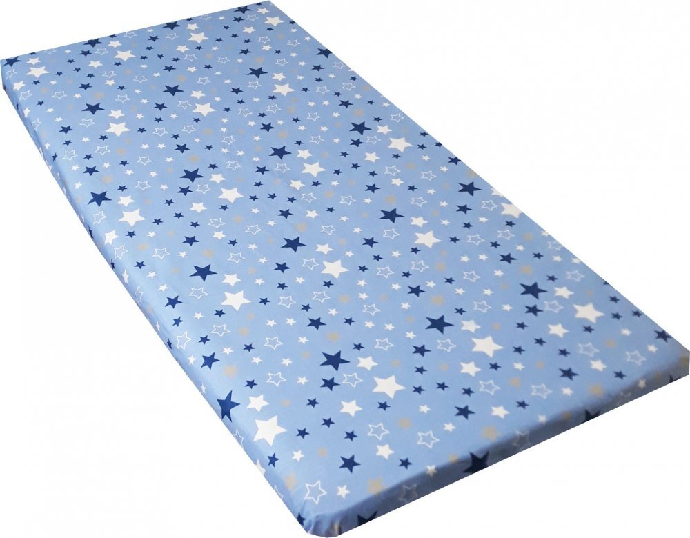 Nichiduta Cearceaf din bumbac cu elastic 120x60 cm Stars Blue