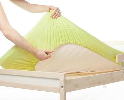 Nichiduta Cearceaf din bumbac cu elastic 120x60 cm Verde deschis