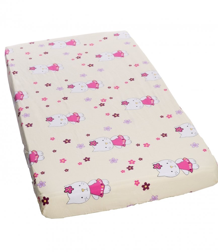 Nichiduta Cearceaf din bumbac cu elastic Kitty 120x60 cm