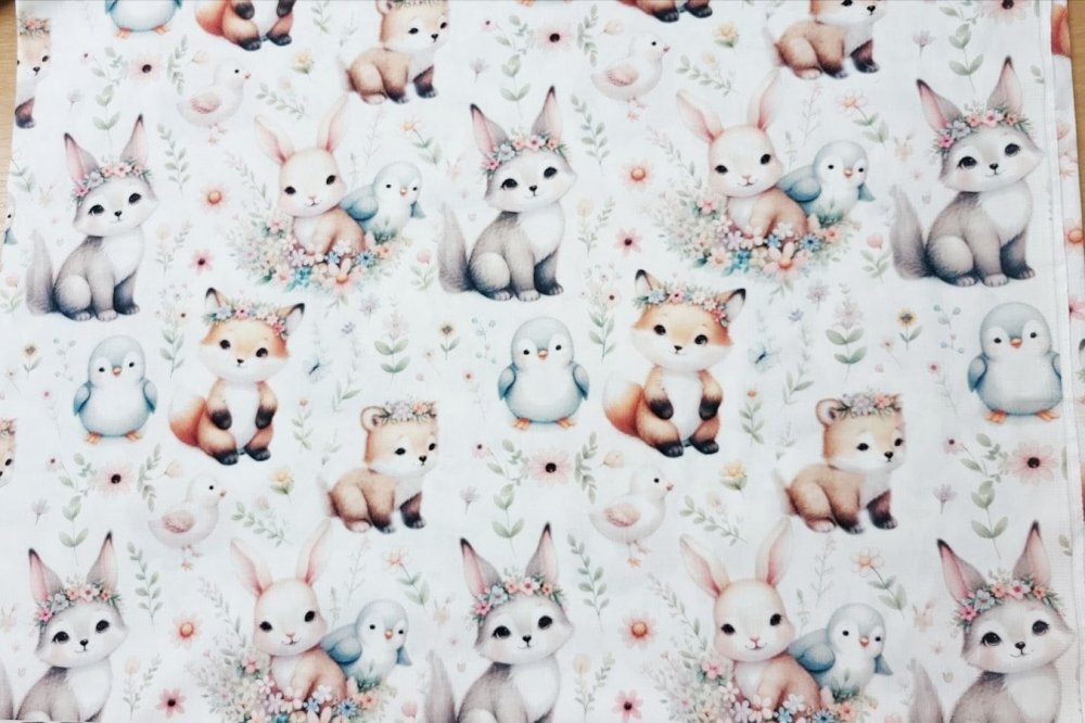 Nichiduta Cearsaf pentru pat copii Bunnies 120x60 cm din bumbac cu banda elastica roata
