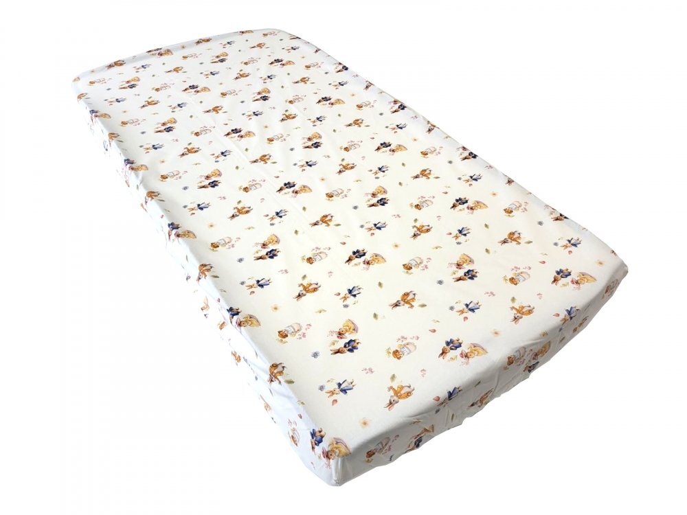 Nichiduta Cearsaf pentru pat copii Peter Rabbit 120x60 cm din bumbac cu banda elastica roata