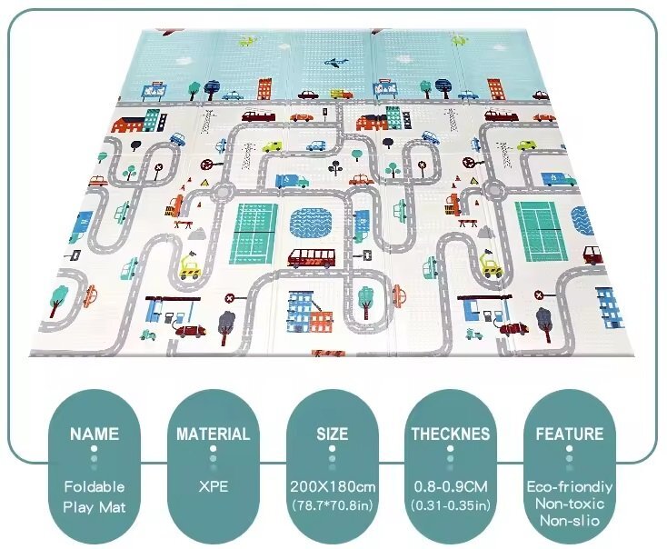 Nichiduta Covoras din spuma XPE pliabil cu doua fete 200x180 cm LondonCity Car