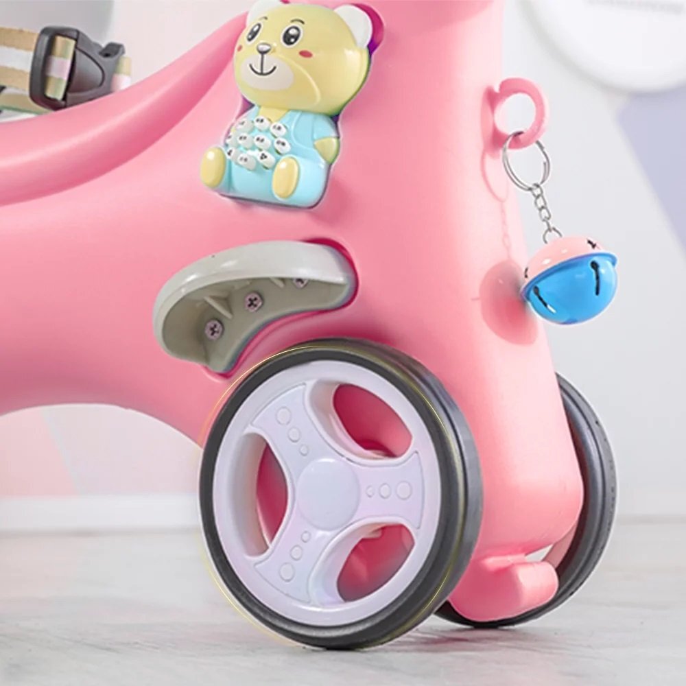 Nichiduta Garden Balansoar 3 in 1 Happy Unicorn Pink transformabil in vehicul fara pedale cu maner parentalroti EVAcenturi de sigurantajucarie muzicalaspatar si bara de siguranta detasabile