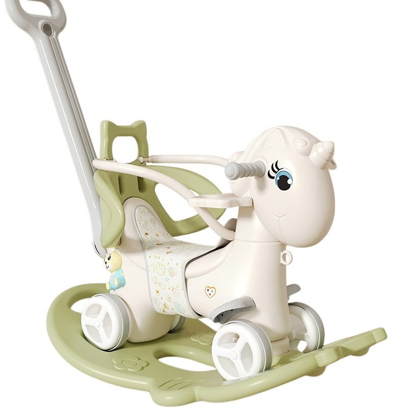 Nichiduta Garden Balansoar 3 in 1 Light Green transformabil in vehicul fara pedale cu maner parental Roti EVA Centuri de siguranta jucarie muzicala spatar si bara de siguranta detasabile