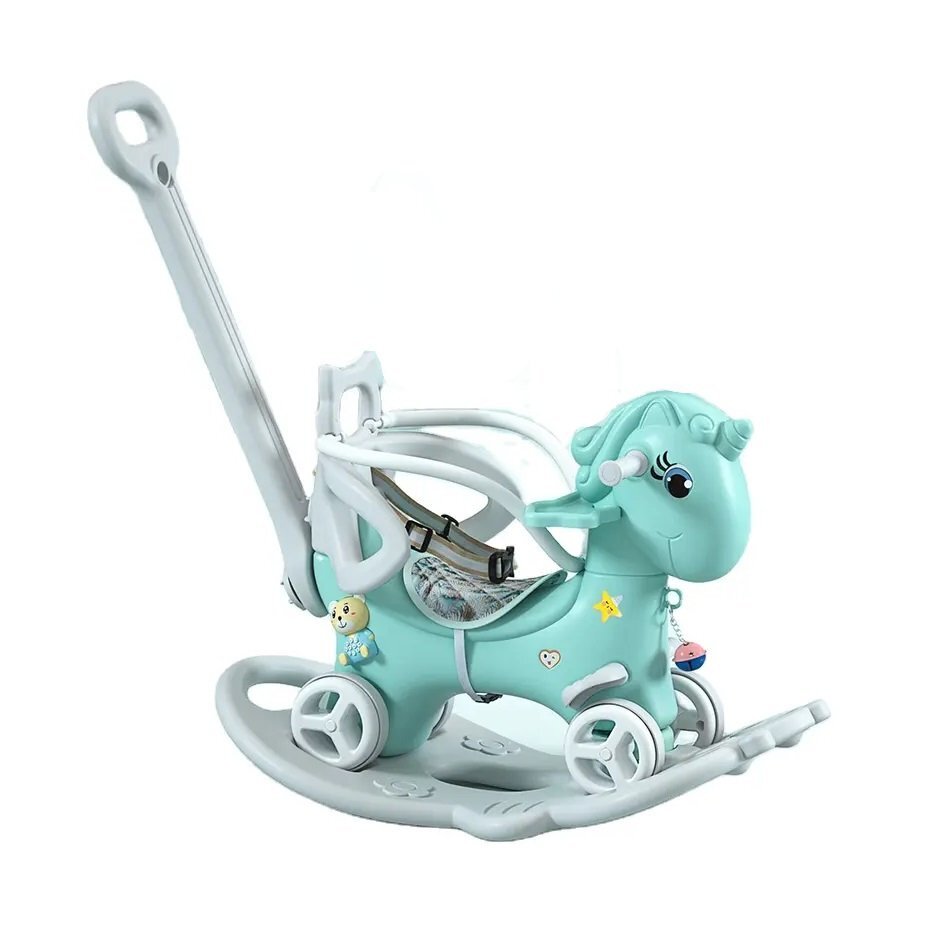 Nichiduta Garden Balansoar 3 in 1 Light Mint transformabil in vehicul fara pedale cu maner parental Roti EVA Centuri de siguranta jucarie muzicala spatar si bara de siguranta detasabile